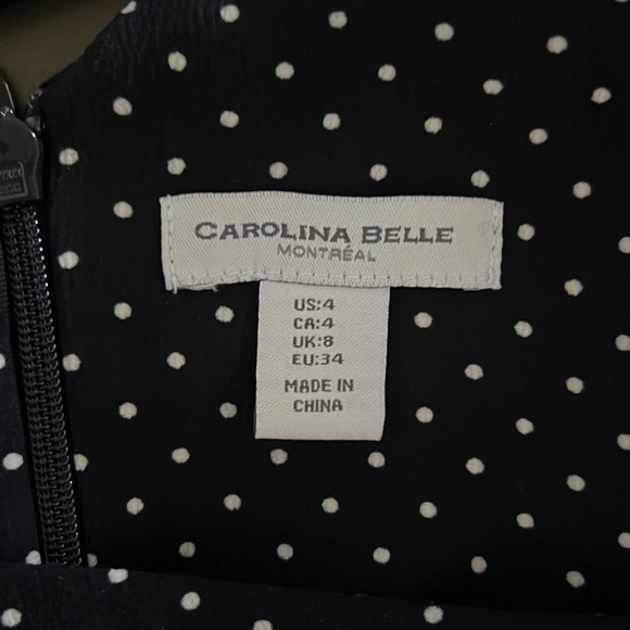 Carolina Belle Polka Dot Cropped Jumpsuit With Pockets Size 4 Dark Navy - Picture 9 of 9